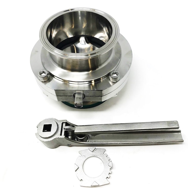 Sanitary Butterfly Valve 4"Tri Clamp EPDM 316L SS Multi-Pos Handle